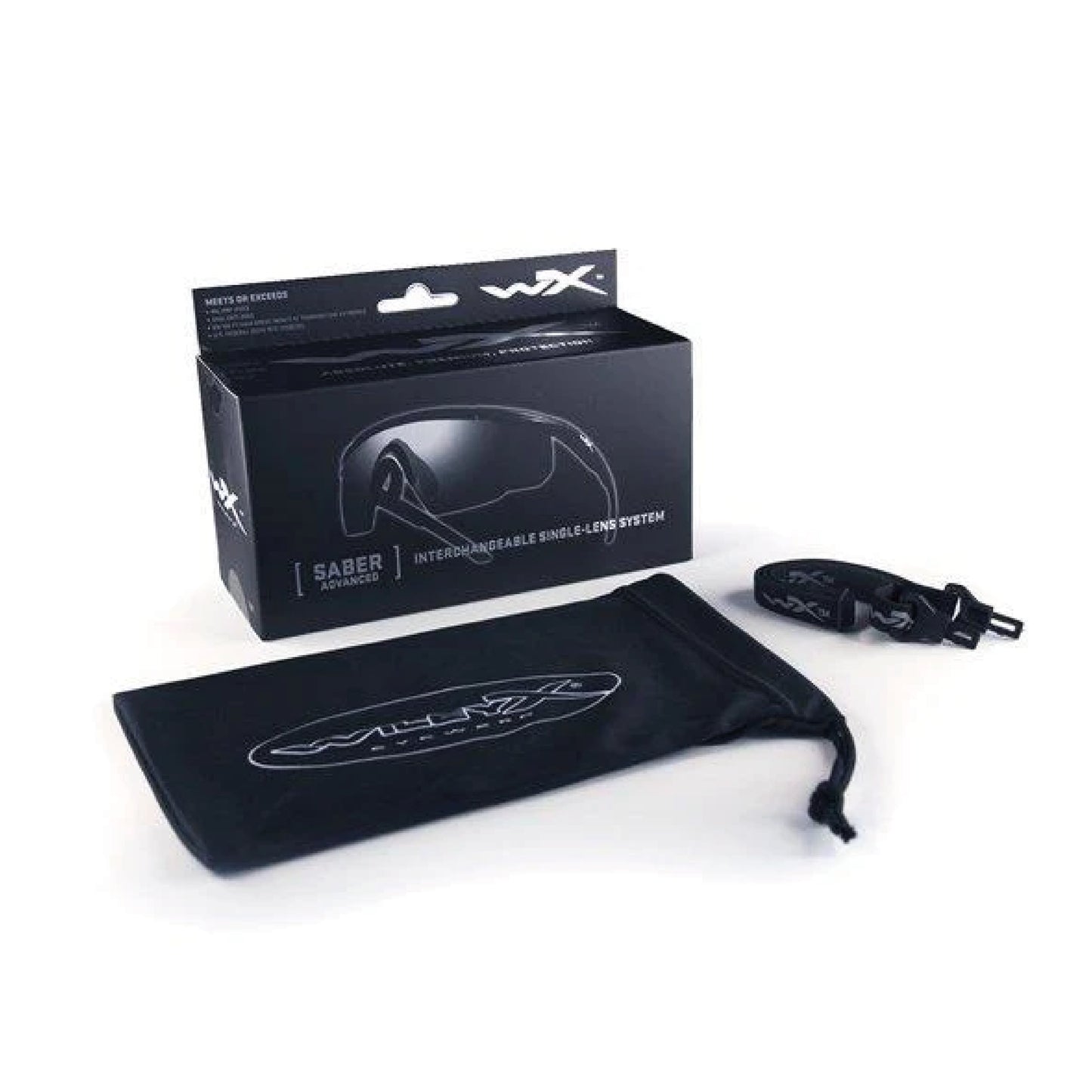 WILEY X SABER ADV SCHUTZBRILLE BLACK - SMOKE GREY + CLEAR