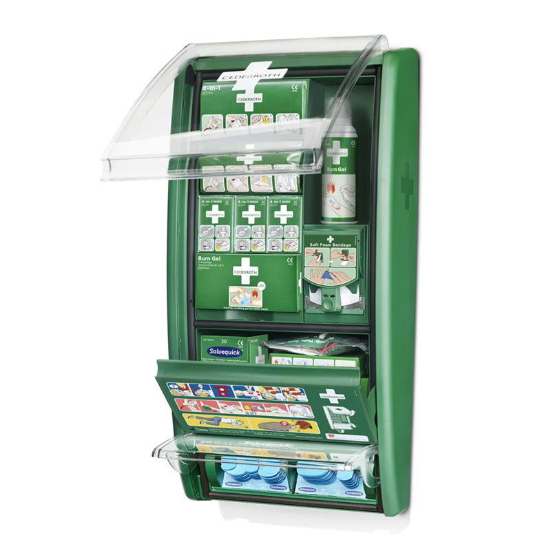 CEDERROTH FIRST AID & BURN MIT DETEKTIERBAREN BLAUEN SALVEQUICK-PFLASTERSTRIPS