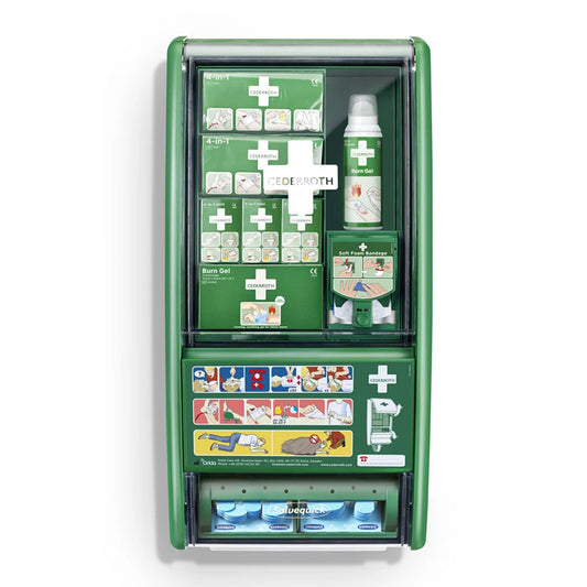 CEDERROTH FIRST AID & BURN MIT DETEKTIERBAREN BLAUEN SALVEQUICK-PFLASTERSTRIPS