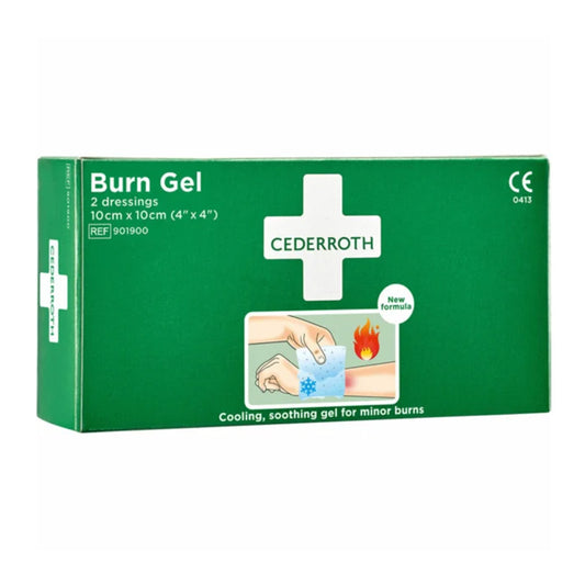 GELKOMPRESSEN CEDERROTH BURN GEL DRESSING ZUR BEHANDLUNG VON VERBRENNUNGEN DIM. 10 x 10 CM PACKUNG À 2 STÜCK