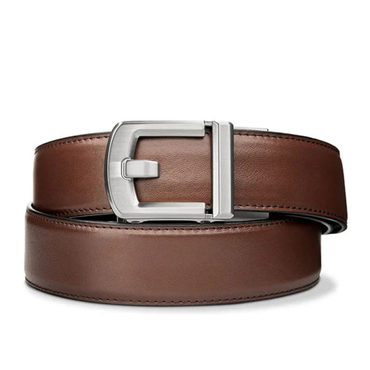KORE WAFFENGURT BROWN LEATHER GUN BELT X8 NICKEL