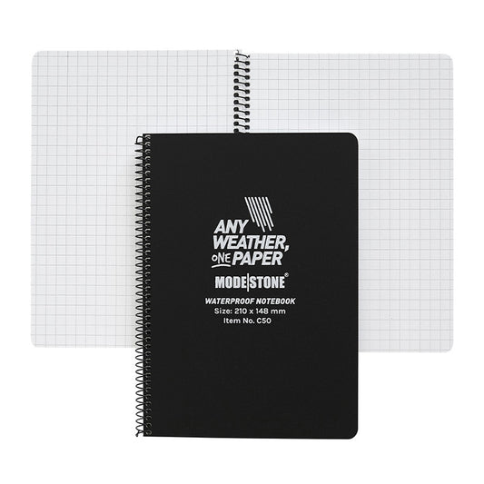 MODESTONE WETTERFESTES NOTIZBUCH, 100 SEITEN, 148 x 210 MM, SCHWARZ