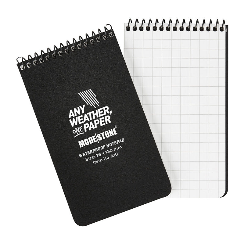 MODESTONE WETTERFESTES NOTIZBUCH, 100 SEITEN, 76 x 130 MM, SCHWARZ