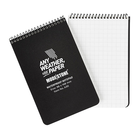 MODESTONE WETTERFESTES NOTIZBUCH, 100 SEITEN, 96 x 148 MM, SCHWARZ