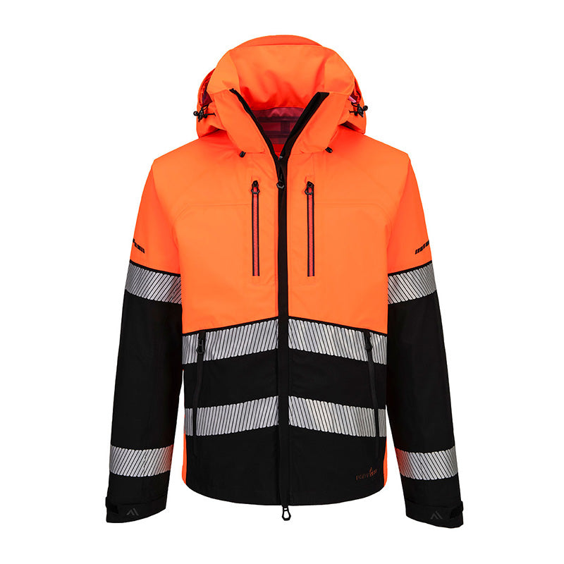 PORTWEST EV4 HI-VIS SHELL JACKE ORANGE/SCHWARZ