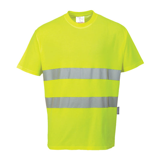 PORTWEST HI-VIS COTTON COMFORT T-SHIRT KURZARM GELB