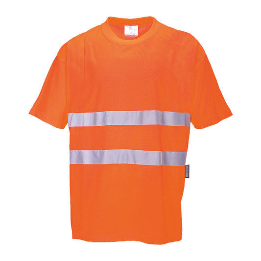 PORTWEST HI-VIS COTTON COMFORT T-SHIRT KURZARM ORANGE