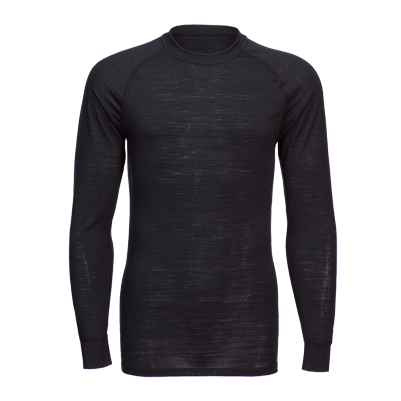 PORTWEST MERINOSHIRT LONGSLEEVE MIT RUNDHALS SCHWARZ
