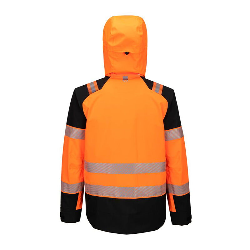 PORTWEST PW3 HI-VIS REGENJACKE ORANGE/SCHWARZ
