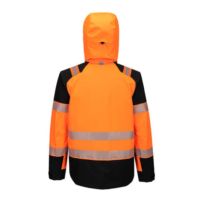 PORTWEST PW3 HI-VIS REGENJACKE ORANGE/SCHWARZ