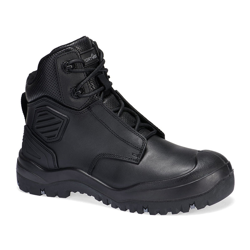PORTWEST STAHL LEDER STIEFELETTE S3 SC HRO HI CI LG SR MID SCHWARZ