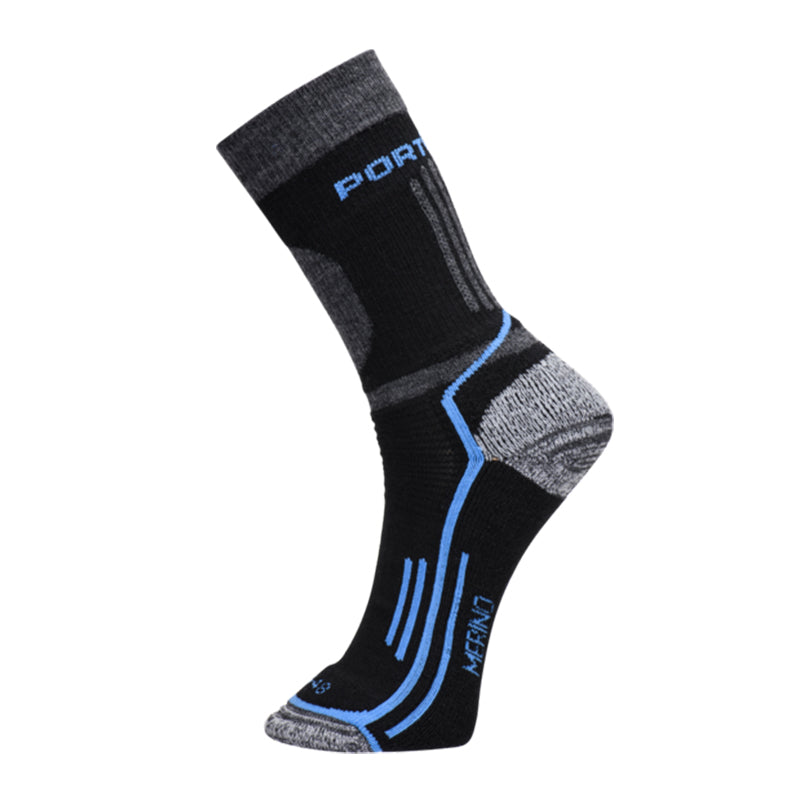 PORTWEST WINTER MERINO SOCKEN SCHWARZ/BLAU