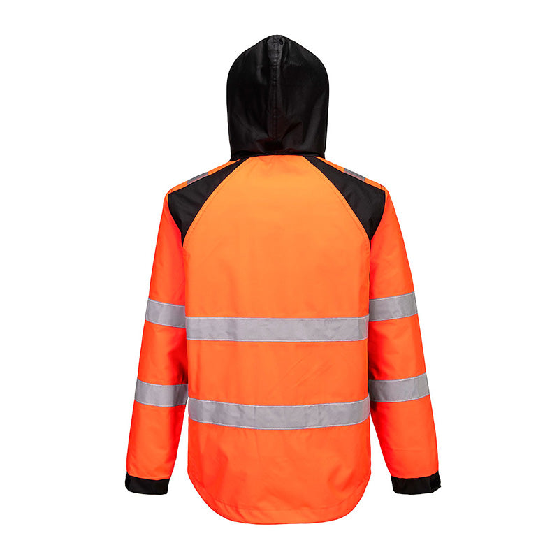PORTWEST WX2 ECO HIGH-VIS REGENJACKE ORANGE/SCHWARZ