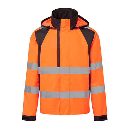 PORTWEST WX2 ECO HIGH-VIS REGENJACKE ORANGE/SCHWARZ
