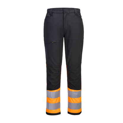 PORTWEST WX2 ECO HI-VIS SERVICE BUNDHOSE KLASSE 1 ORANGE/SCHWARZ