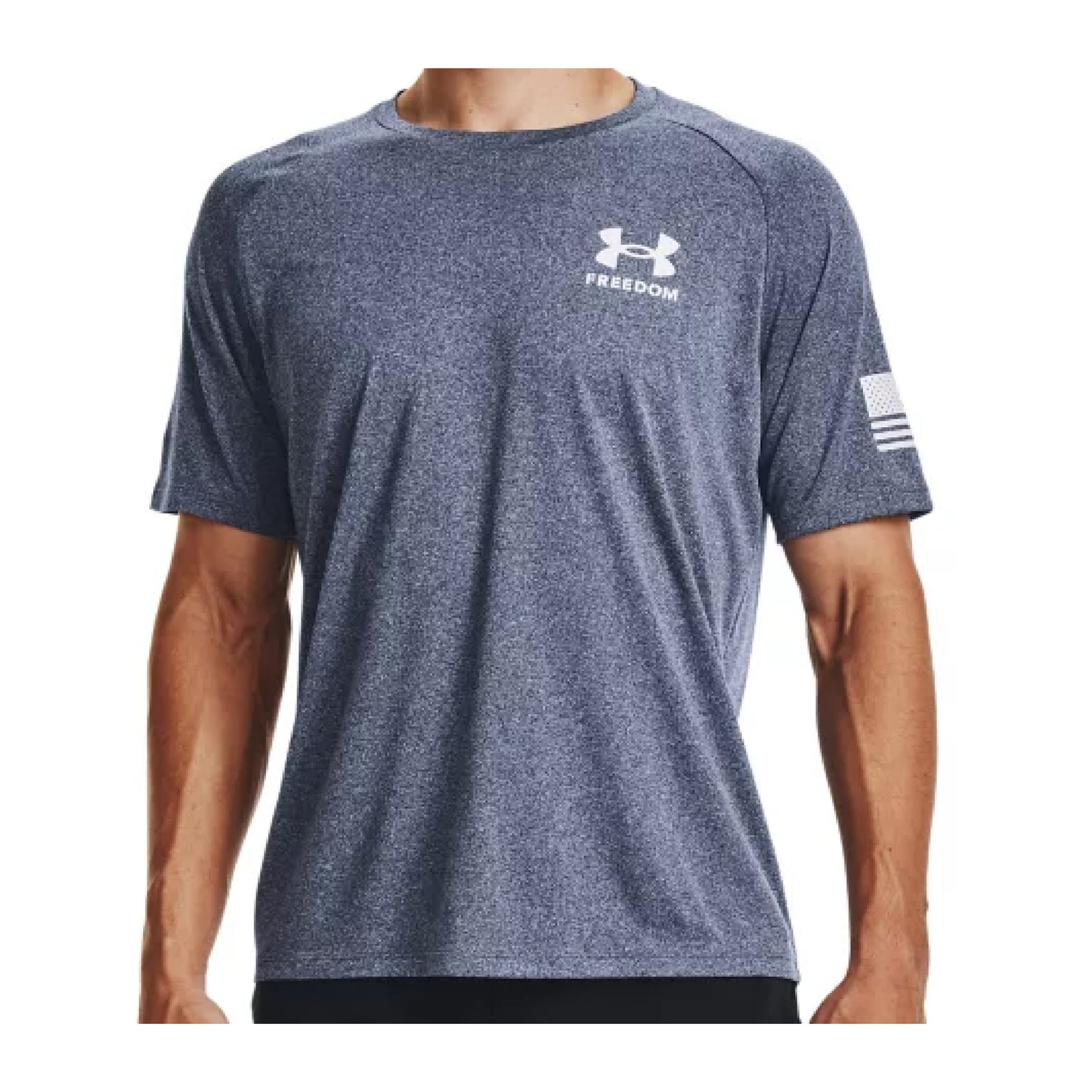 UNDER ARMOUR TECH FREEDOM SHORT SLEEVE T-SHIRT PITCH GREY HEATHER