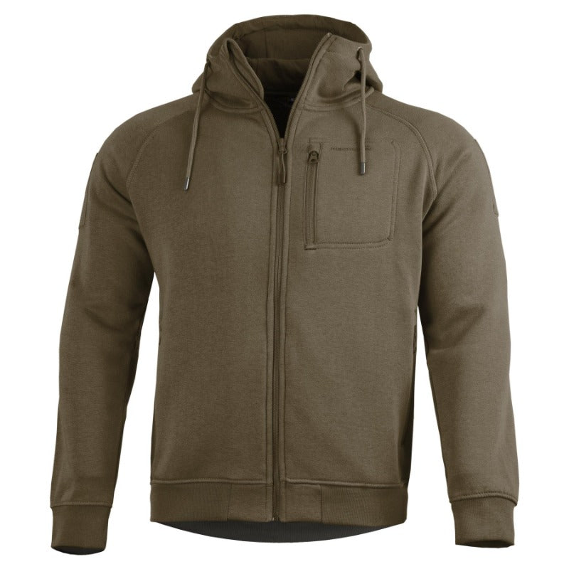 PENTAGON ZIP HOODY LEONIDAS 2.0 TERRA BROWN